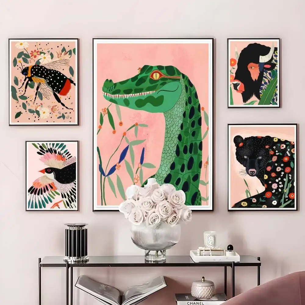 

A-Artsy Sesta Modern Animal Poster Home Living Bed Room Bar Hallway Sticky Wall Art Printing Waterproof Aesthetic Decor