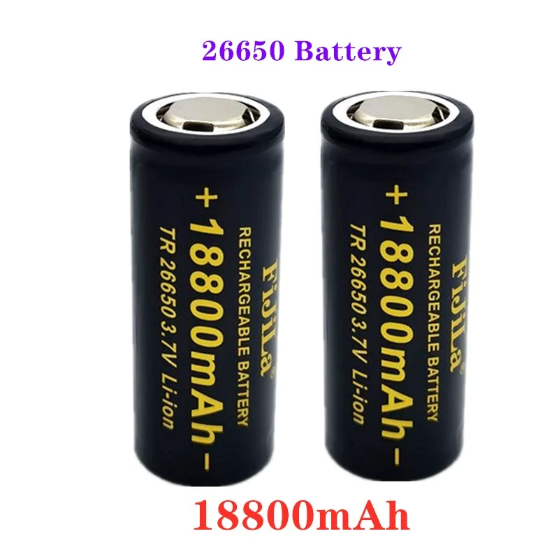 Baterai 26650 kualitas tinggi asli 3.7V 18800mAh 50A baterai lithium-ion cocok untuk Senter LED 26650