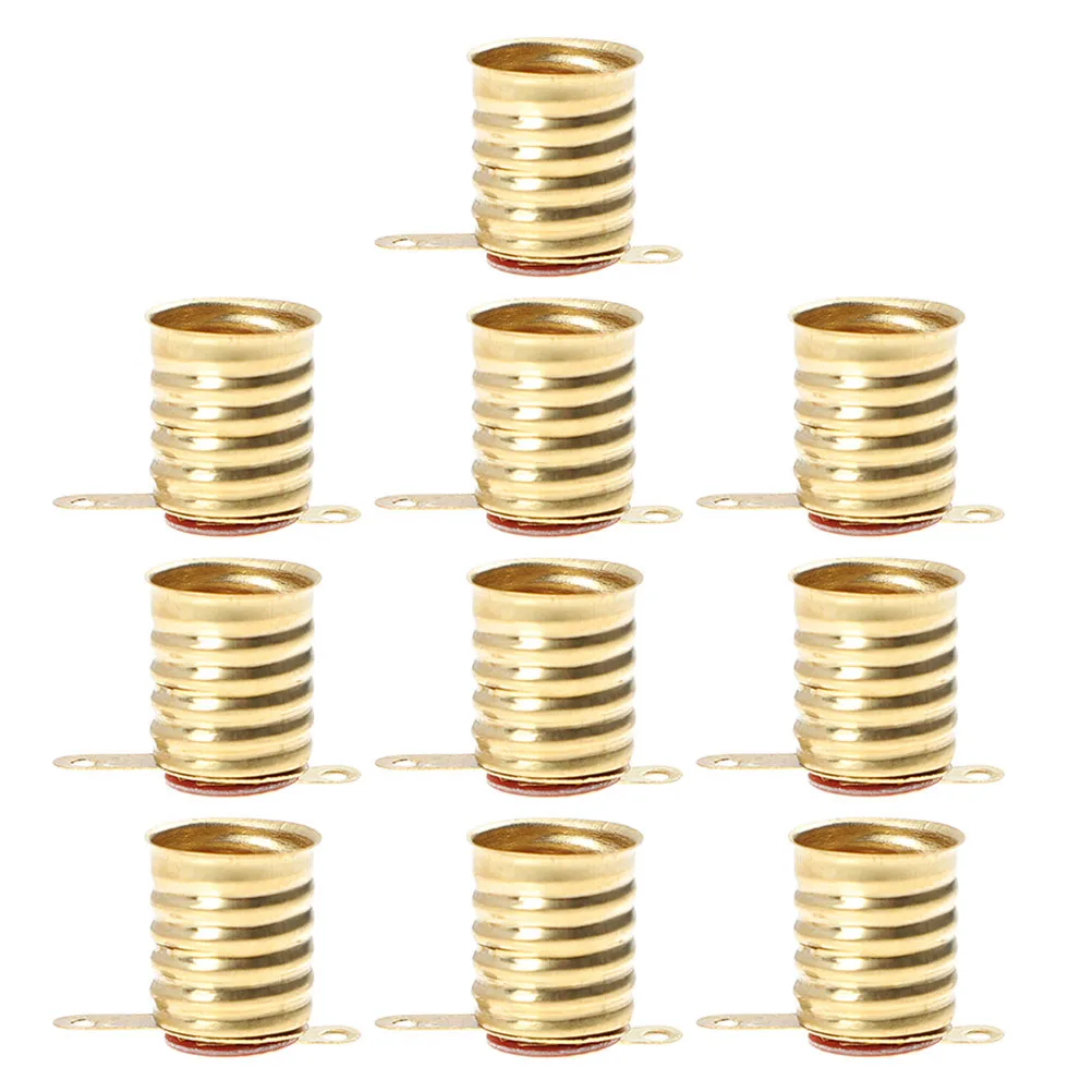 

10pcs Lamp Socket Vintage Metal Bulb Holder For Diy Lighting Fixture Replacement Durable Lamp Base Decorative Light Socket