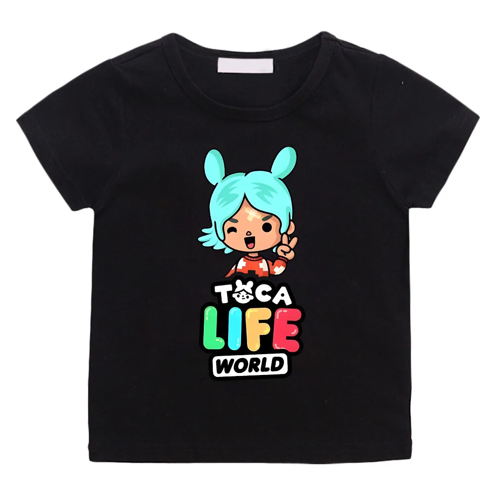 Toca Life World Children's T-shirt 100% Cotton Short Sleeve Tee-shirt Kawaii Cartoon Graphic Printing Tshirts Kids Summer Tops image 4