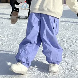 Pantaloni da Snowboard 2025 nuovi pantaloni da sci invernali impermeabili antivento caldi pantaloni da sci completamente larghi in gomma donna uomo abbigliamento da neve