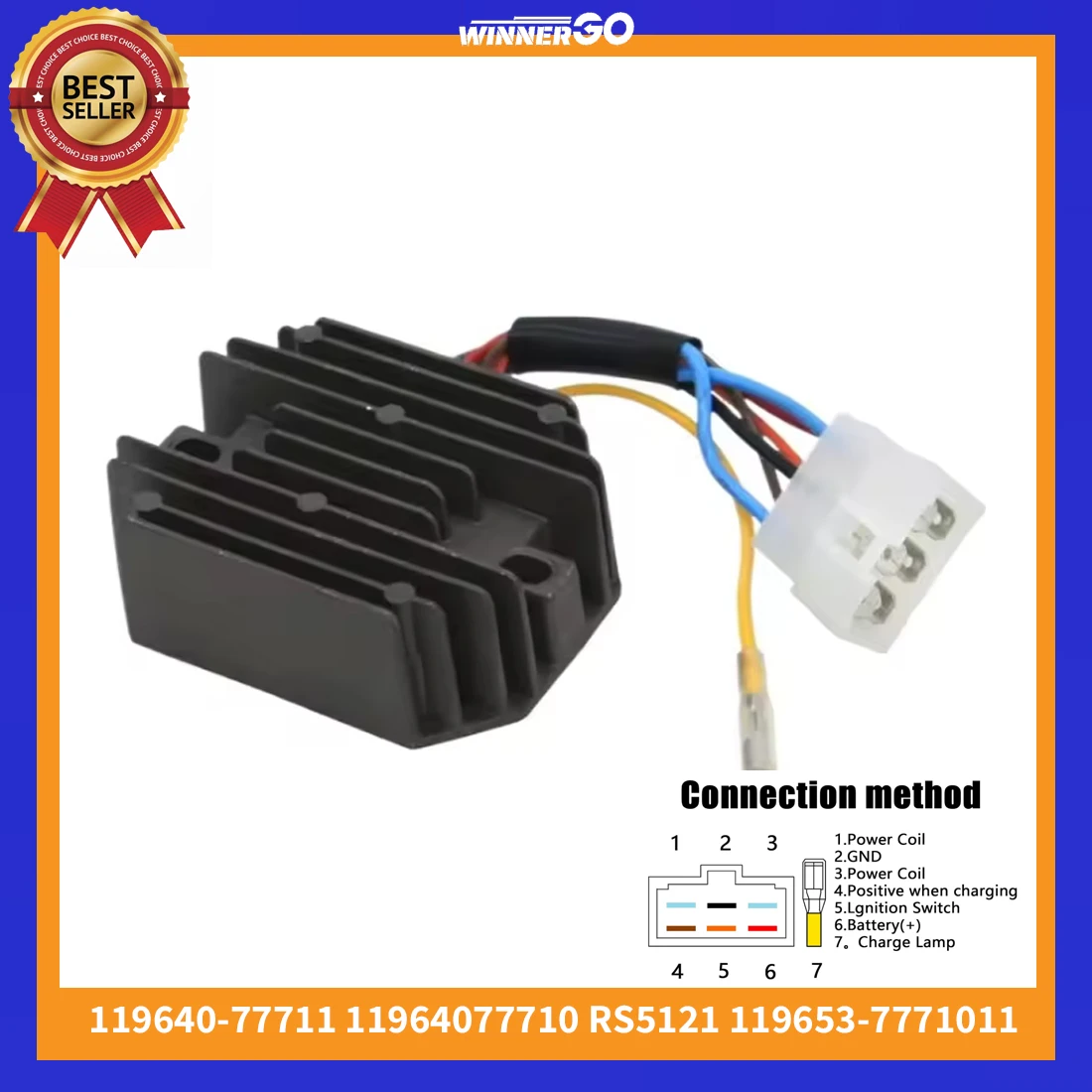 12V 280W Regler Gleichrichter für Komatsu Yanmar 3TNE74 3D74E 3D68E 119640-77710 11964077710 11964077711 11965377710 11965377711 11965377710 Dieselmotoren Maschinen Zubehör – Detail 5