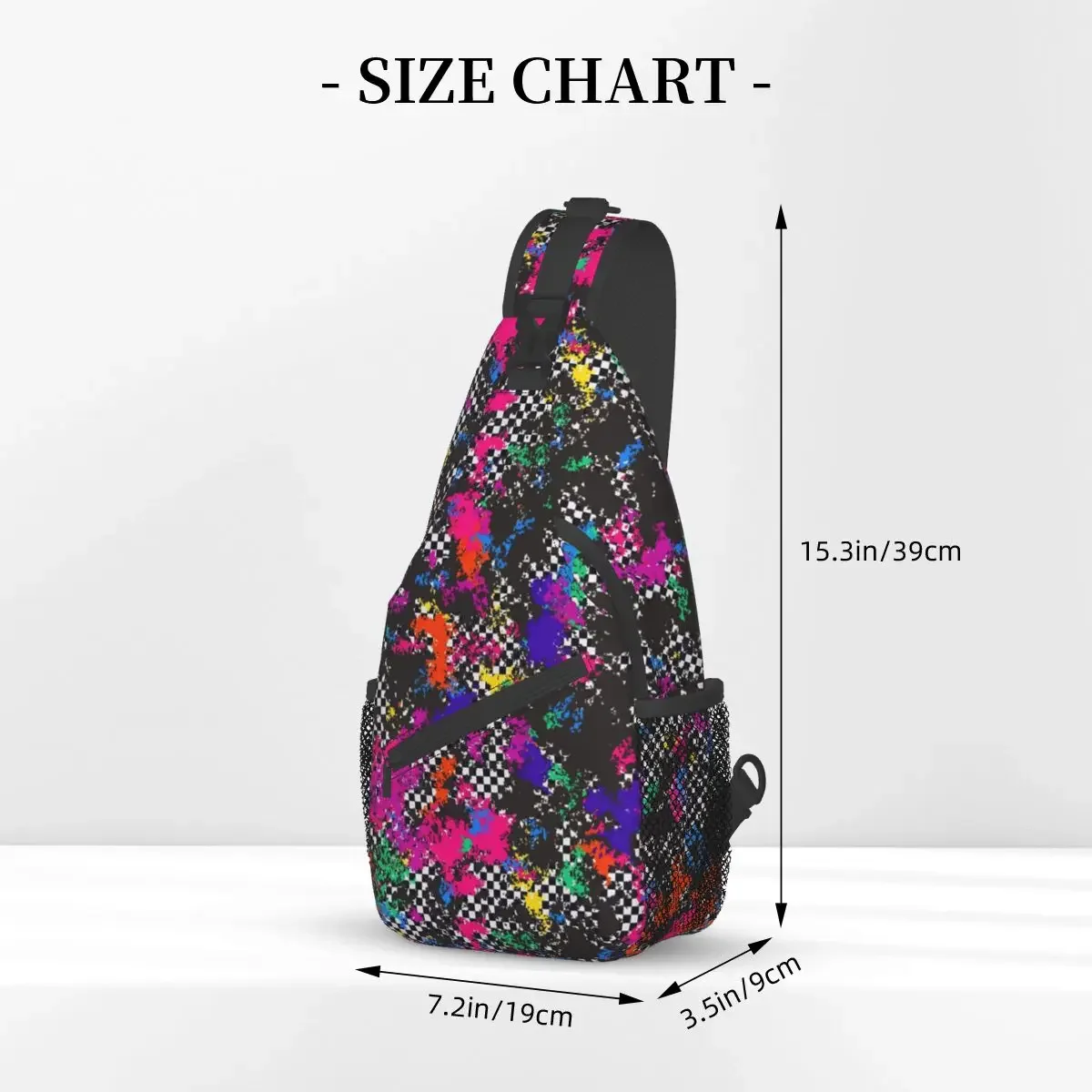 Neon Pattern Crossbody Bag Sports Urban Art Texture With Paint Splashes Chest Bag Unisex Women Man Shoulder Backpacks Travel