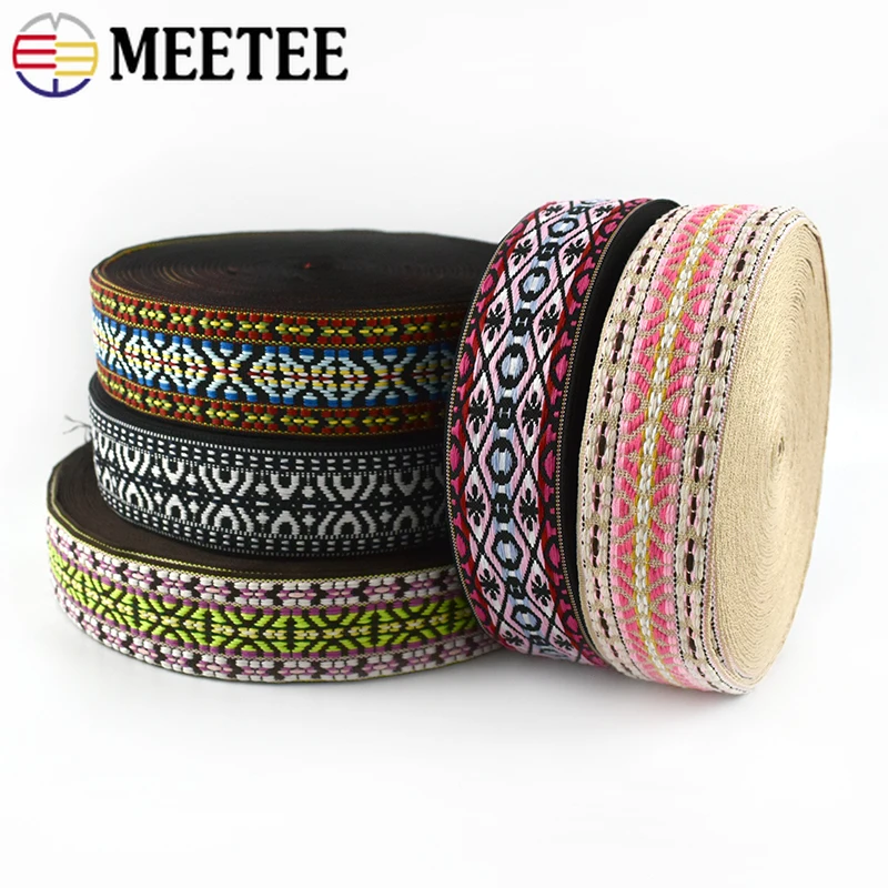 2/5Meters Meetee 50mm Polyester Cotton Webbings Decorative Ribbons for Sewing Bag Strap Band Belt Sling Supplementary Material