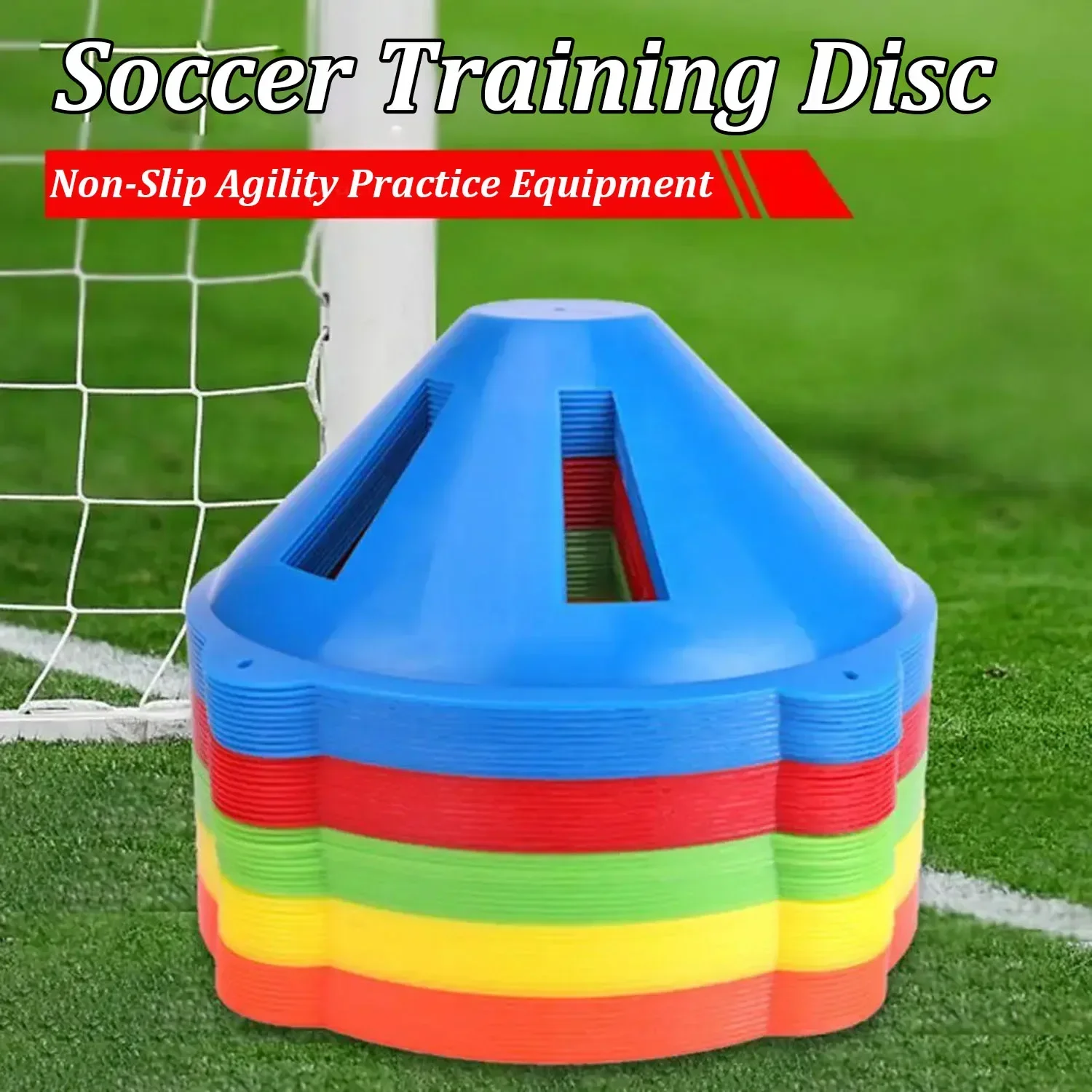 10PCS Agility Soccer Cones Disc Training Multicolor Field Marker Plastic Cones Non-Slip Agility Spot Markers Practice Equipment