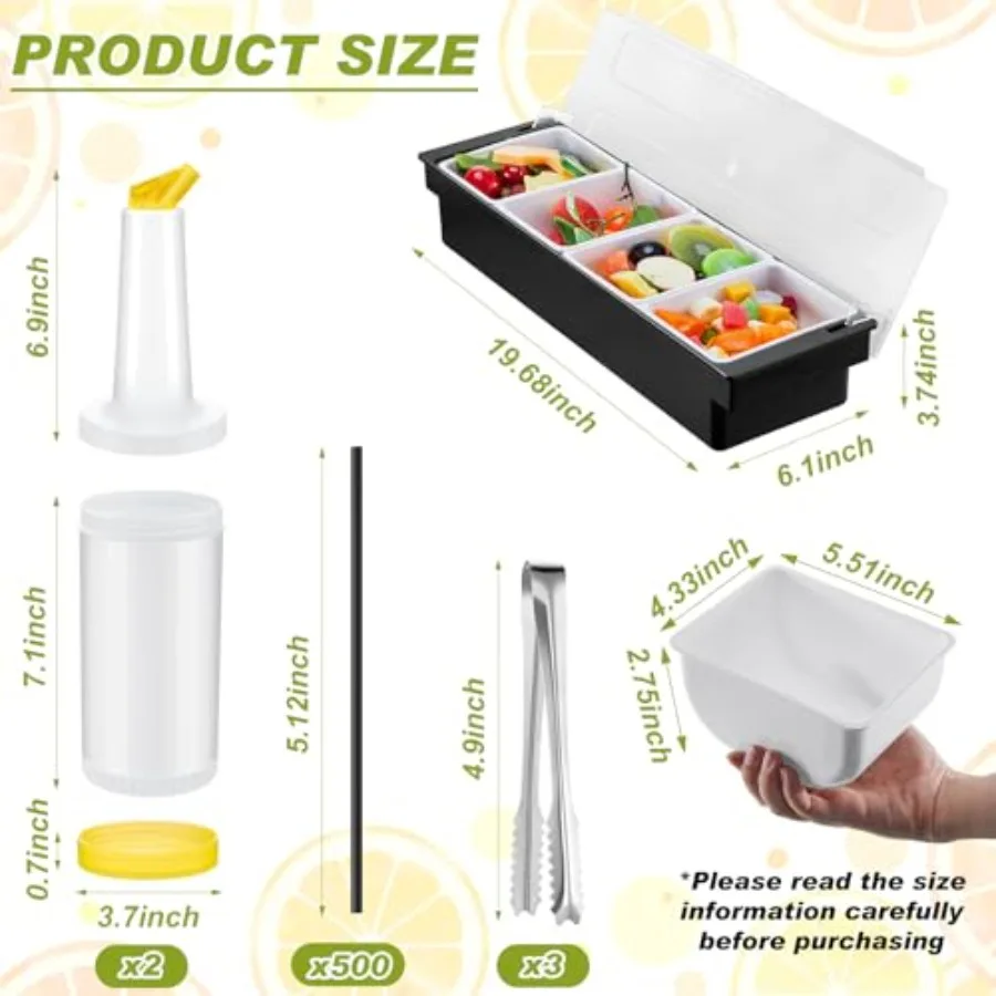 23 Pcs Bartender Supplies Kit - Garnish Tray Set incelemesi ve fiyatı