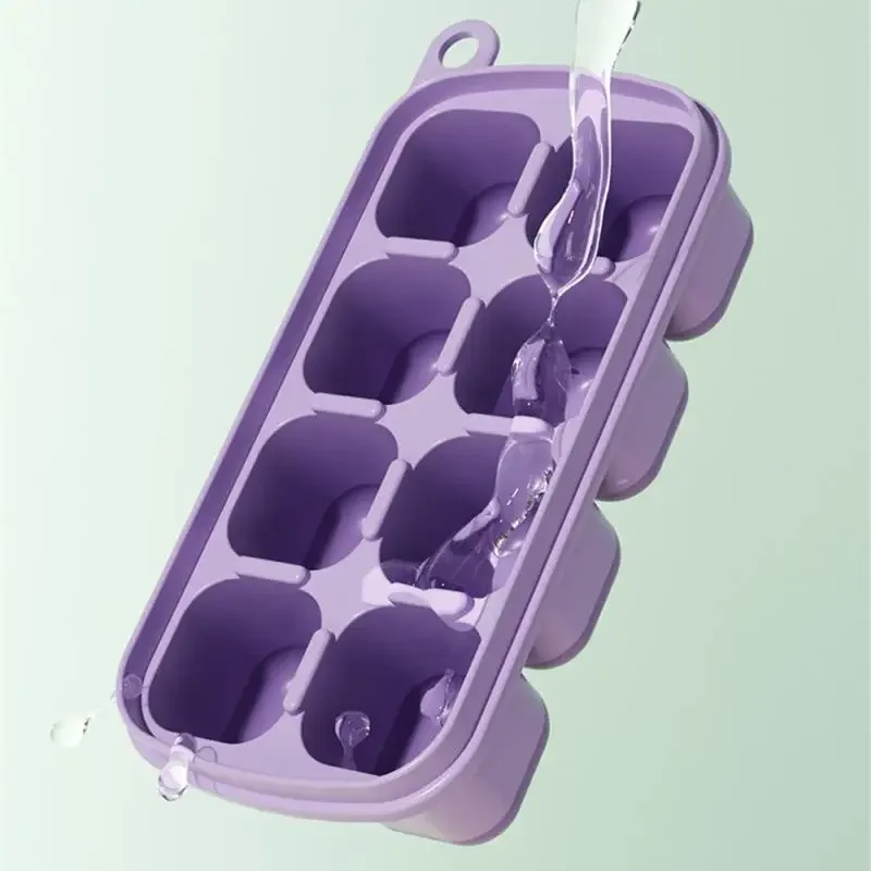 Silicone Molds Food Grade Ice Mould Household Use Home Ice Storage Boxes With Lid Baby Mold Refrigeration Freezing Kitchen Tools