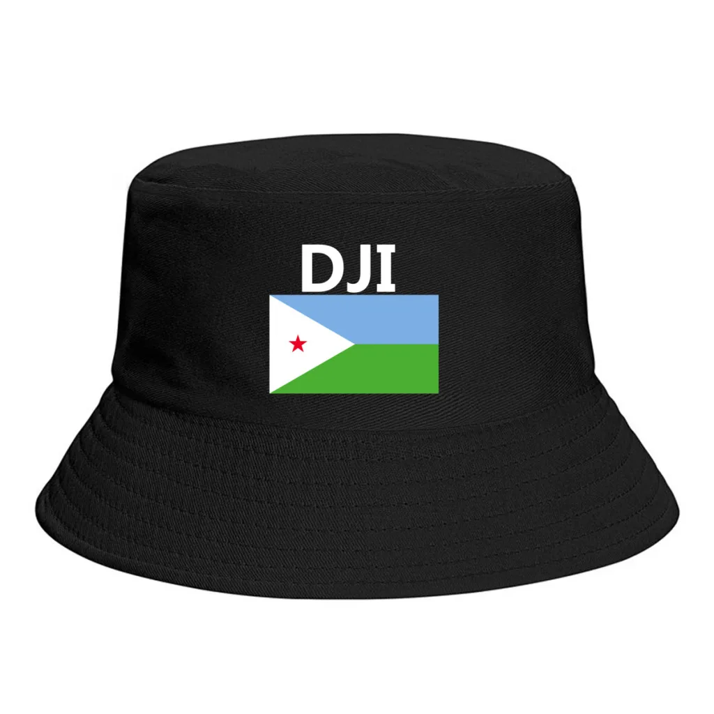 Djibouti Flag Bucket Hats Print Cool Fans Sun Shade Simple Classic Outdoor Summer Fisherman Caps Fishing Cap