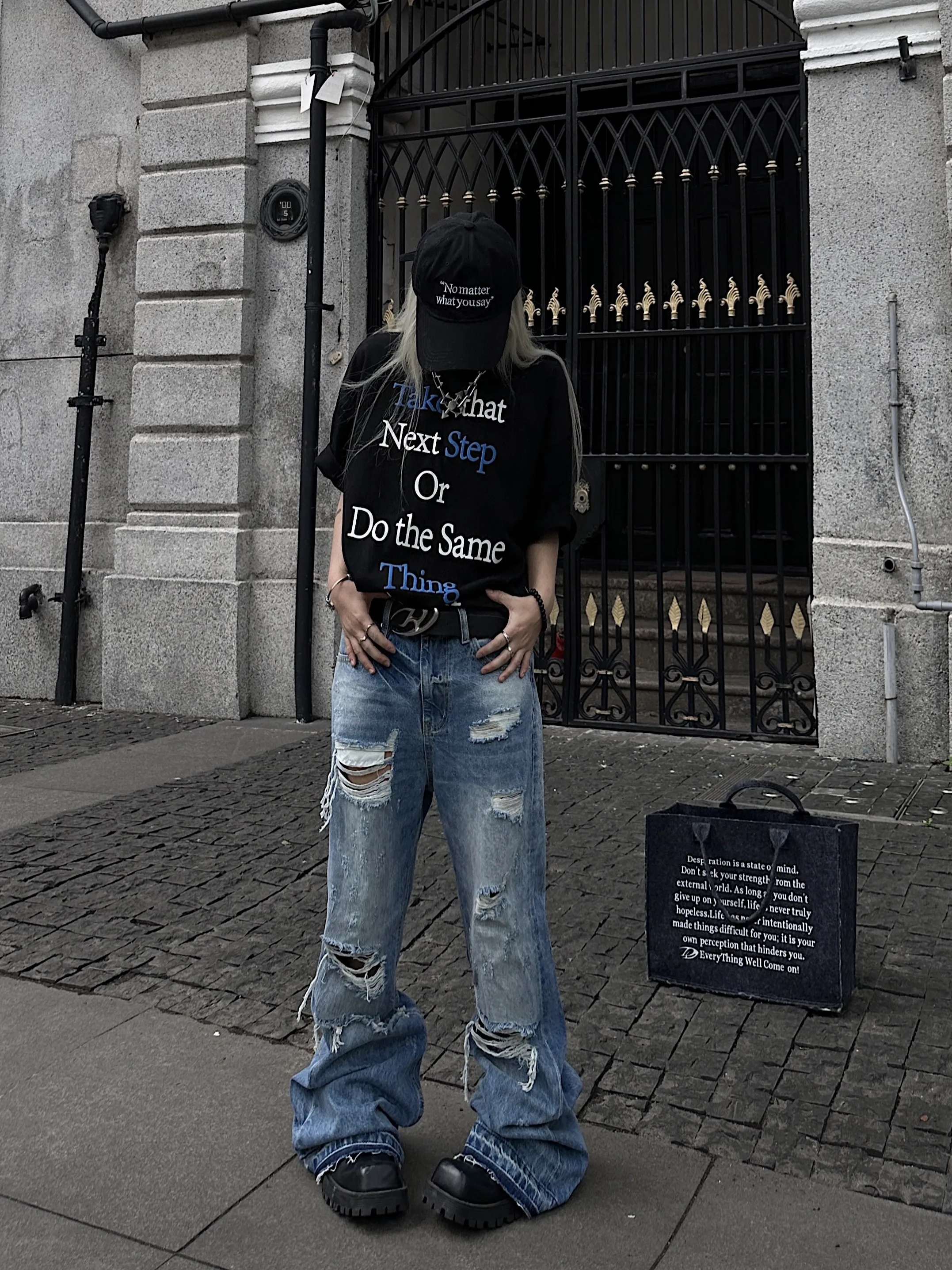 

Waed High Street Flared Jeans Teenage Boy Jeans mid Waist Distred Bell Bot Youthful Trendy Casual Wear