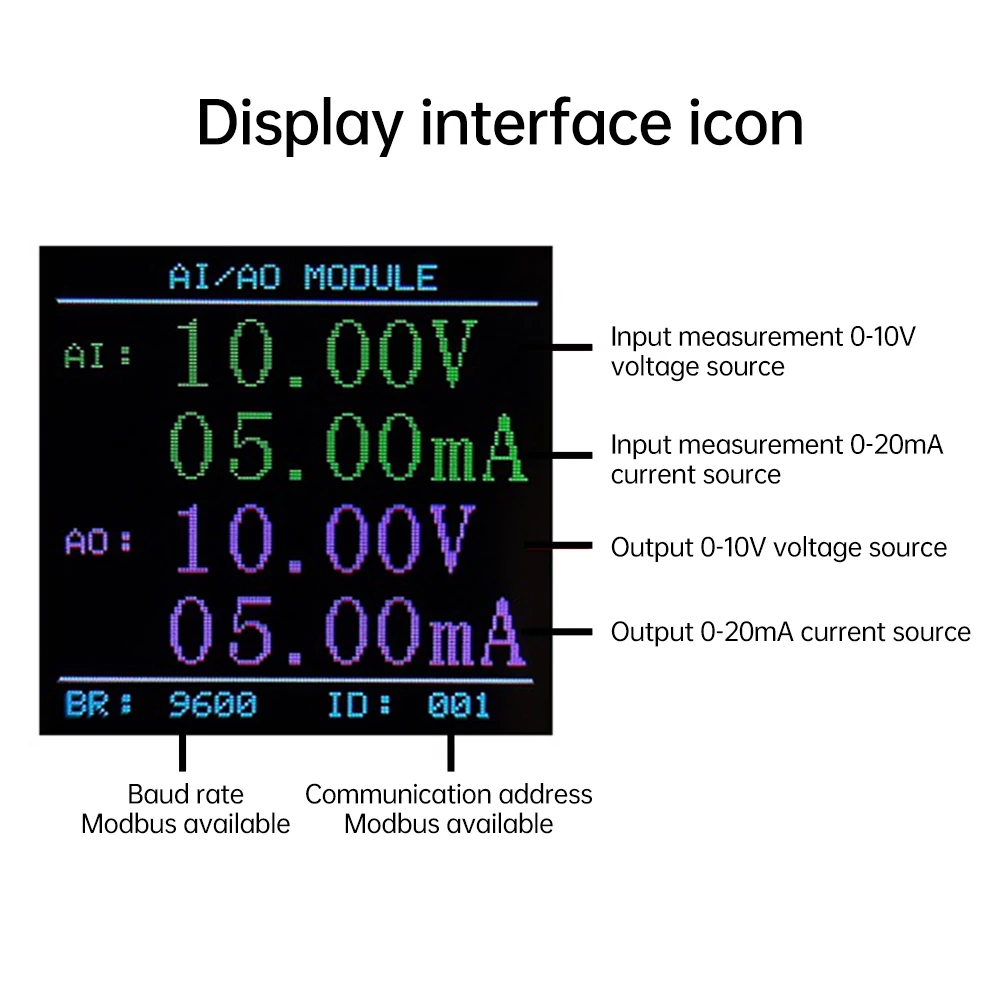 DC 0/2-10V 0/4-20mA High Precision Digital Signal Generator Current Source Analog Input/Output Measurement Frequency Generator