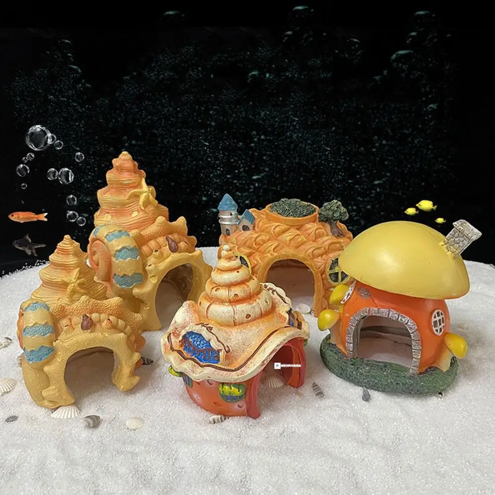 Conch House Aquarium Accessories Fish Tank Ornament Fish Tank Decor Figures Fish Shrimp Hiding Cave Aquarium Landscaping Decor