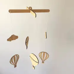 Wooden Hot Air Balloon Wind Chime Bed Bell Ins Nordic Style Children's Room Range Decoration Children's Clothing Shooting Props