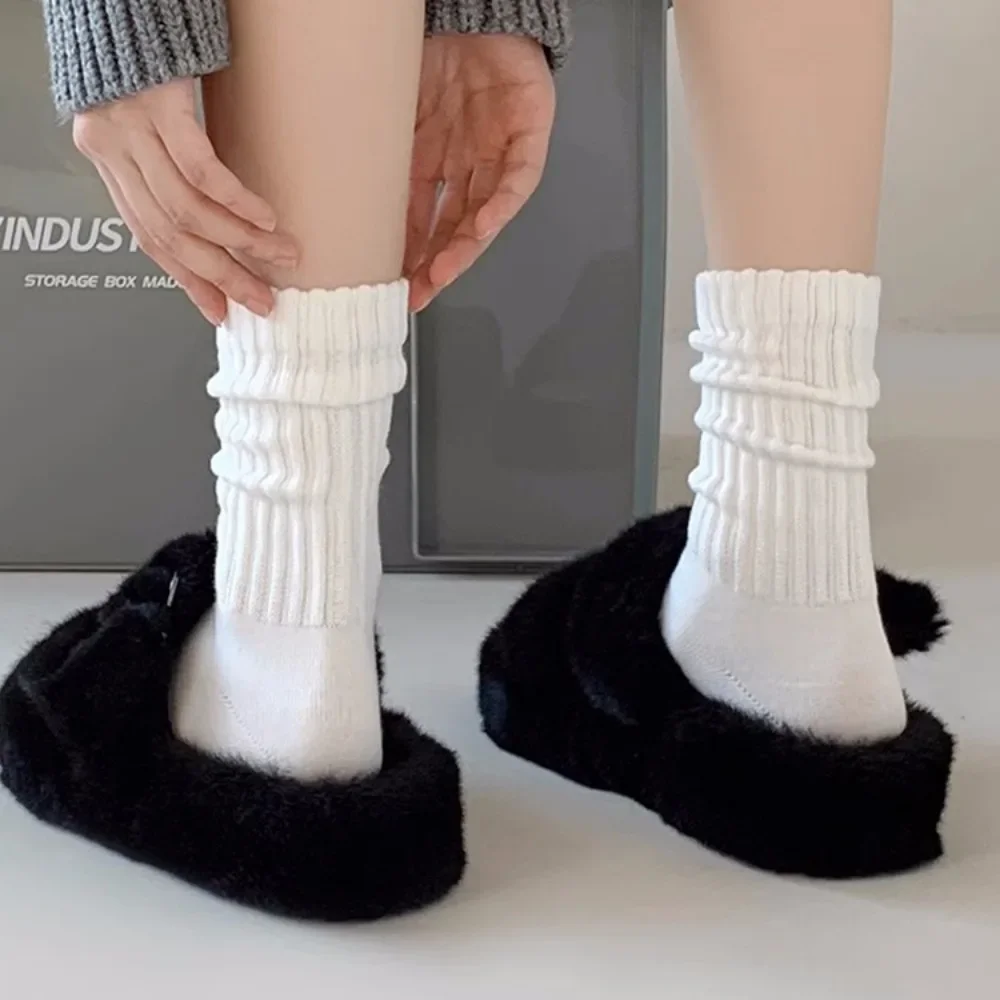 1/3Pairs Women Knitted Long Socks Thicken Winter Warm Crochet Boot Cuffs Stocking Y2K Fashion Kawaii Lolita Socks Harajuku