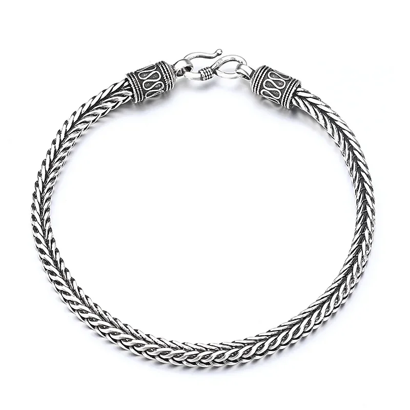 Vintage Antike Geflochtene Kielkette Herrenarmband Minimalistischer Retro-Handgelenkschmuck Punk Streetstyle Accessoire für Männer – Detail 6