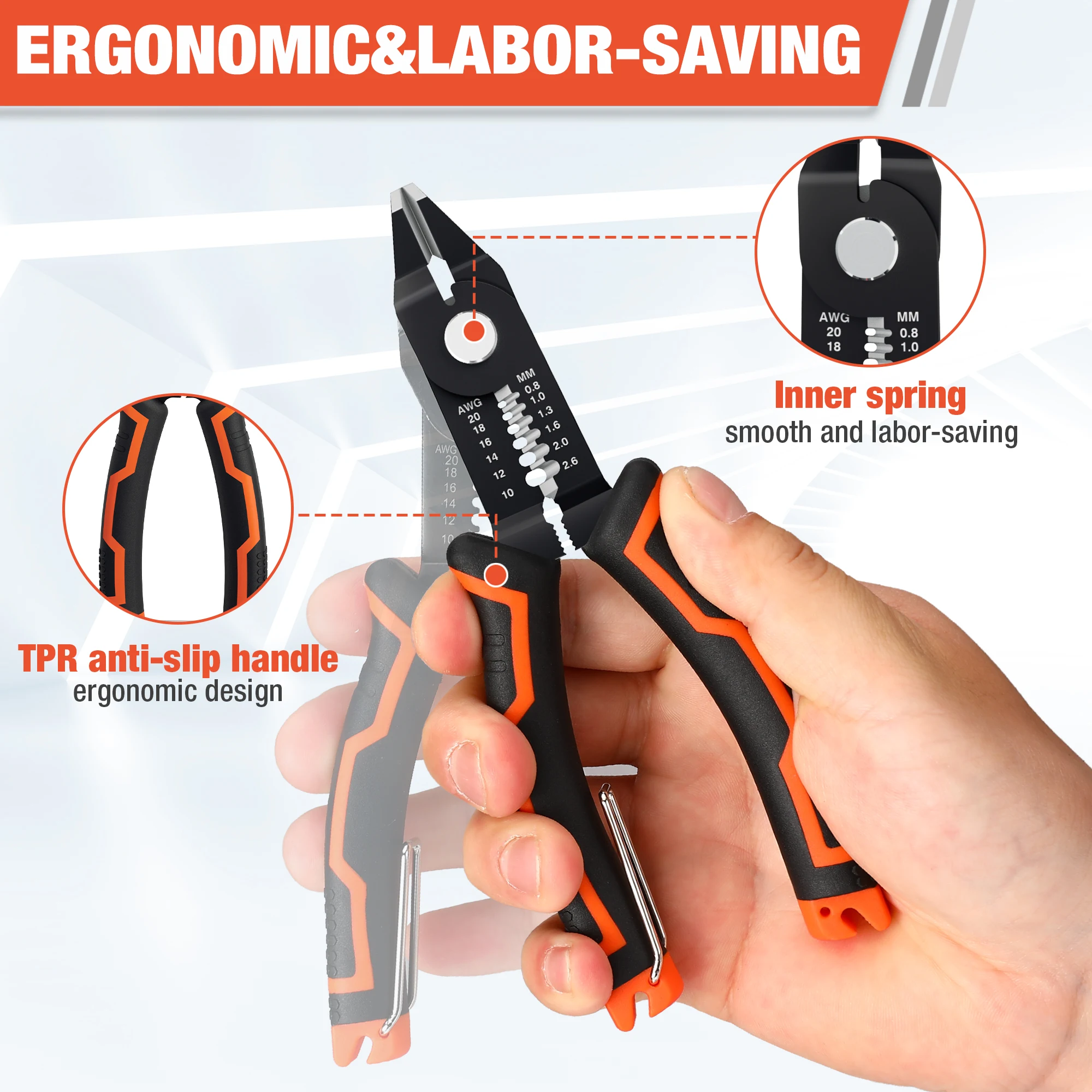 Valuemax Universal Diagonal Pliers Electrical Wire Cutters Wire Stripper 2-in-1 Cutting Side Snips Flush Pliers