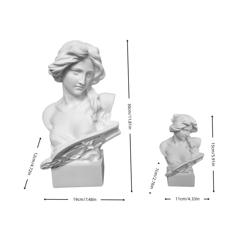 Greek Mythology Bust Statue Decor,Artemis Statues Roman Goddess Figurines for Living Room, Bedroom and Study