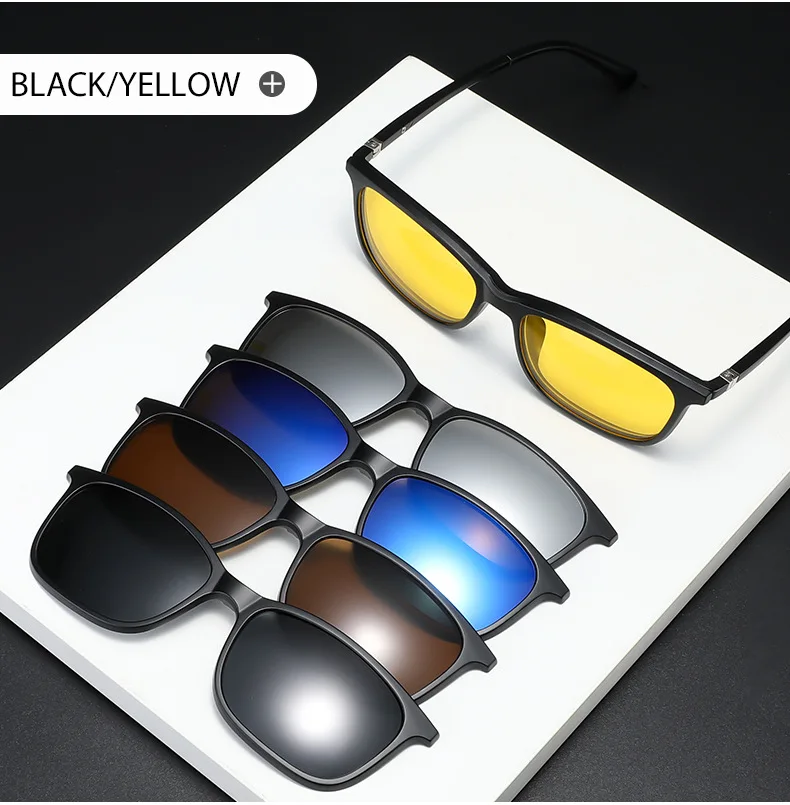 VCKA Katze Auge 5 + 1 Set Myopie Sonnenbrille Frauen Polarisierte Magnetische Gläser TR90 Clip-auf Rezept 1,61 1,67 custom-0.5 ~-10 – Detail 14