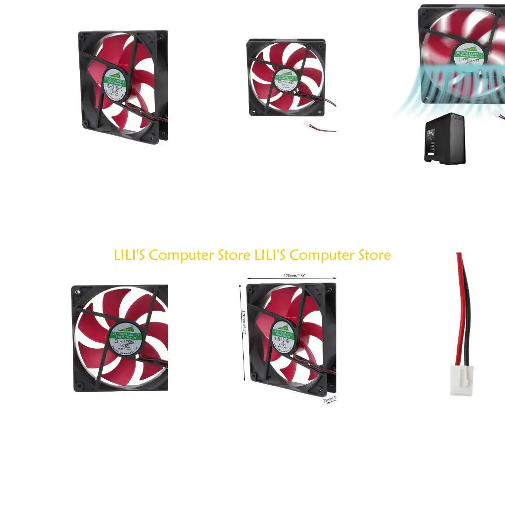 

A52B Mini 120x120x25 мм для постоянного тока 12 В 0,16 А 2-контактный 7-лопастной вентилятор охлаждения кулер 12025