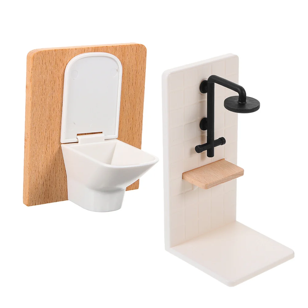 1 set di mobili da bagno per casa delle bambole in miniatura realistico set di vasca da bagno per doccia in scala 1:12 per mini accessori da bagno