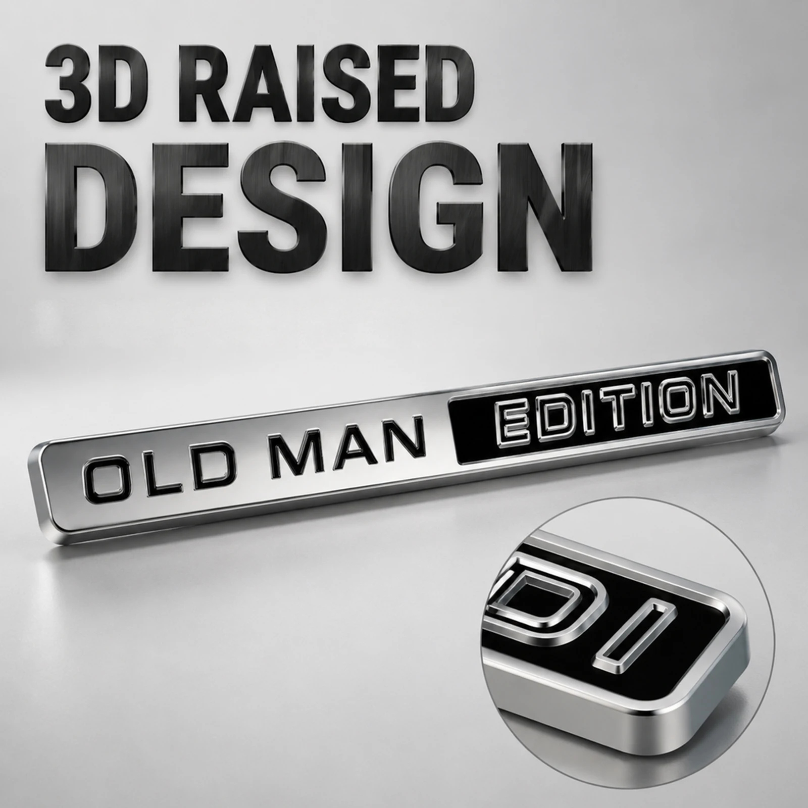 1PCOld Man Edition 3D Emblem ABS Sticker Badge Funny Old Man High Quality Decals Car  Replacement Decoration for Universal