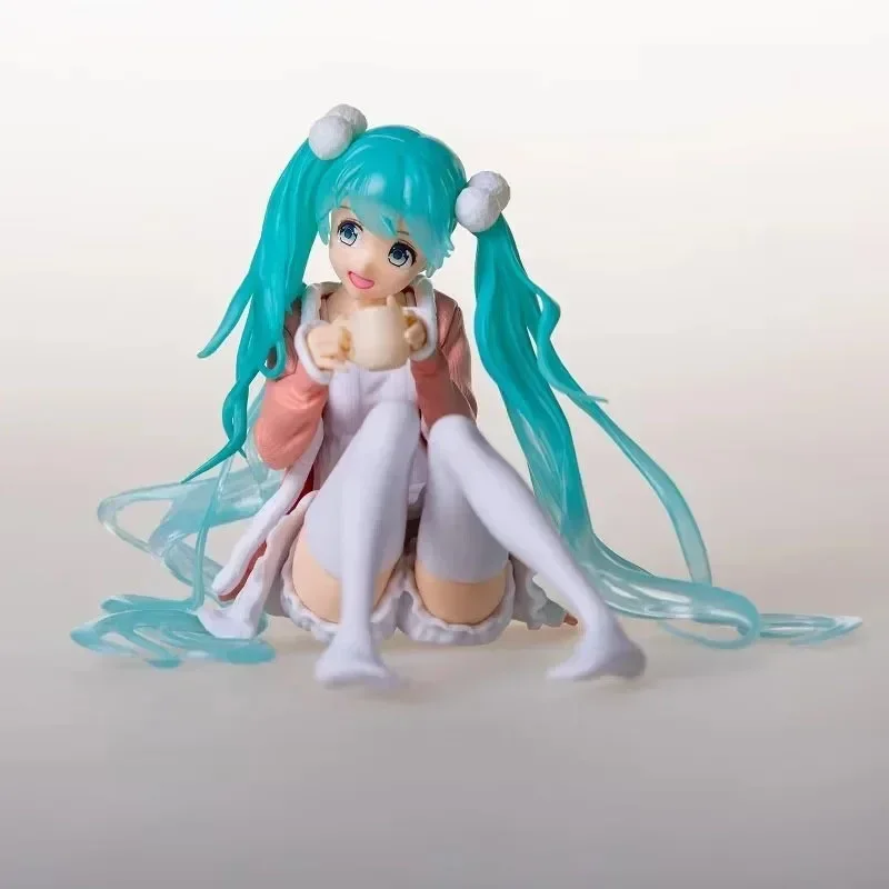 

Anime Hatsune Miku Family Figure Tea Cup HatsuneSitting Posture Action Figure PVC Car Decoration Collection Model Kids Toys Doll
