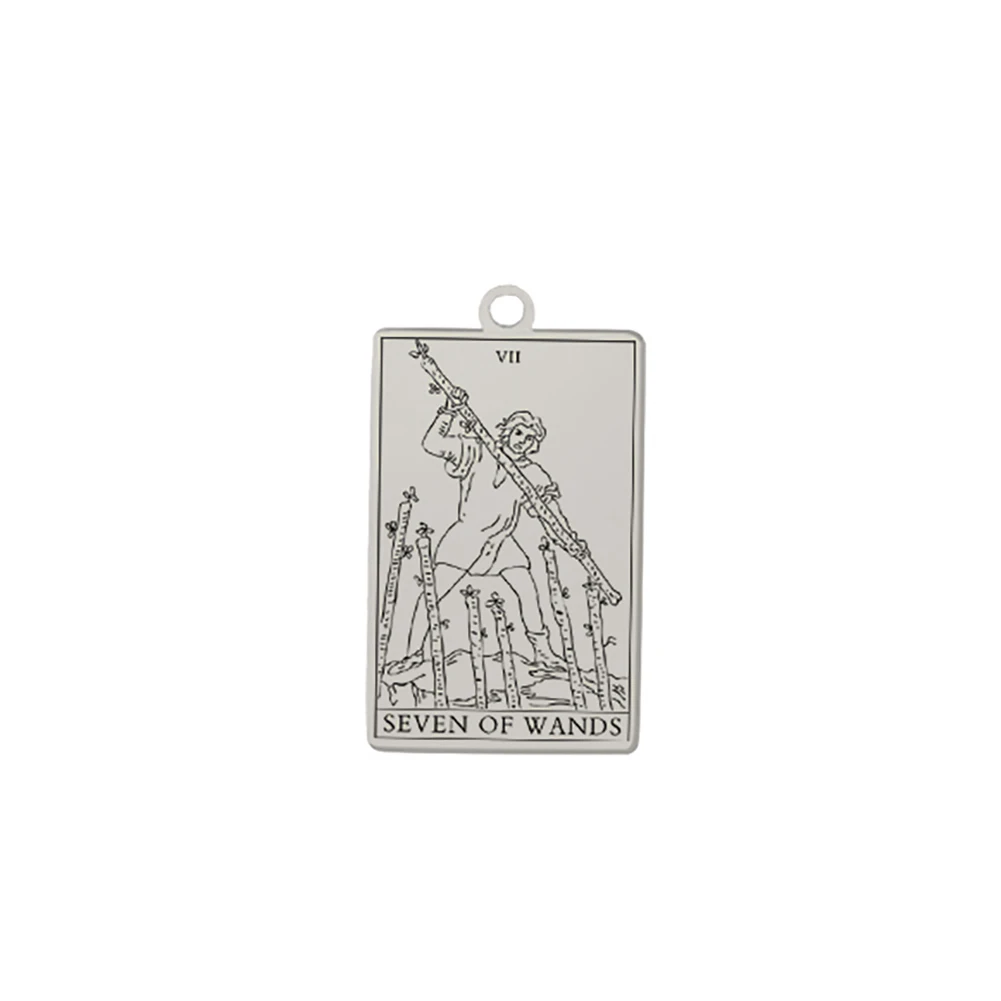 Dawapara Zauberstäbe Tarot Karte Anhänger für Halsketten Ohrringe Kleinere Arcana Edelstahl DIY Charme für Schmuck Machen – Detail 12