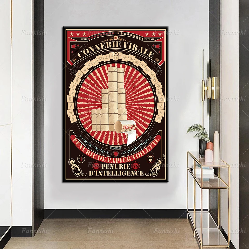 Print Canvas Poster Viral Art In Resistance, Vintage Design Pop Art Retro Contemporary Illustration Interior Wall Art Decoration