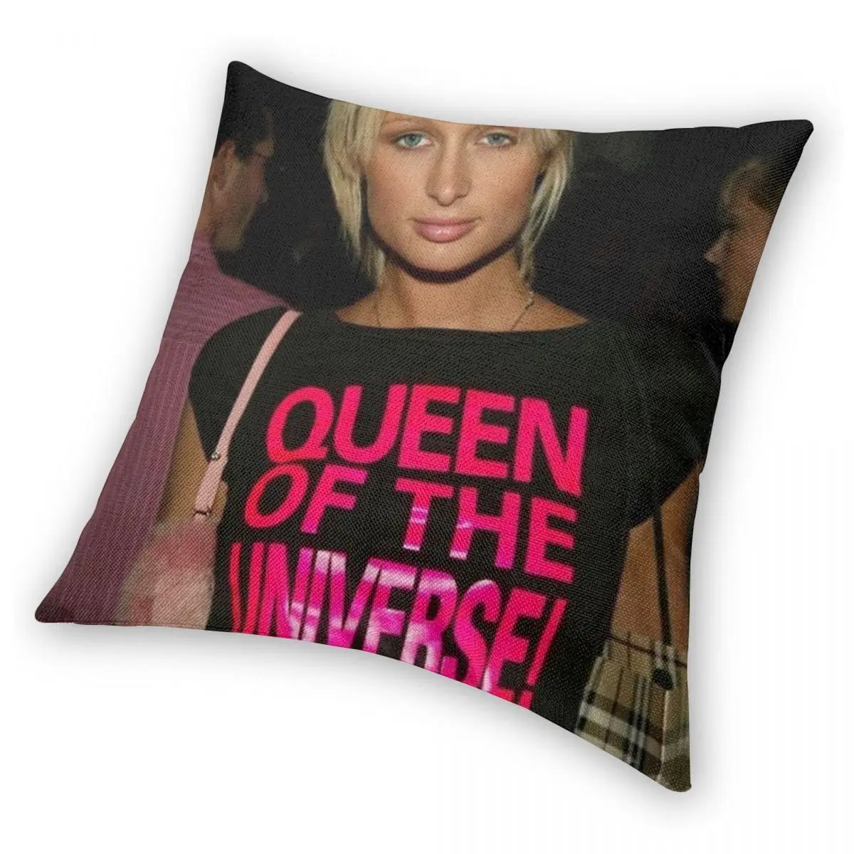 غطاء وسادة مخملي من الكتان والبوليستر ، غطاء وسادة مطبوع ، ديكور مطبوع ، باريس ، هيلتون ، ملكة الكون ، سيارة ، بيع بالجملة