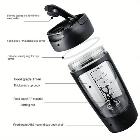 Electric Protein Powder Mixing Cup Automatic Shaker Bottle Mixer Shake Bottle Milk Coffee Blender Kettle fro Gym outdoor