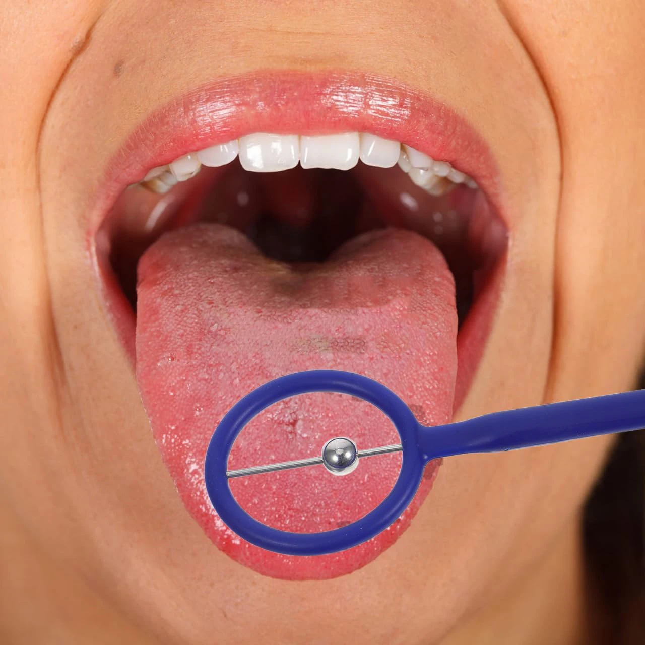 4 قطعة مدربي عضلات اللسان الأزرق اللسان تلميح ممارسة أداة اللسان تلميح Lateralization رفع مجموعة تدريب العضلات عن طريق الفم