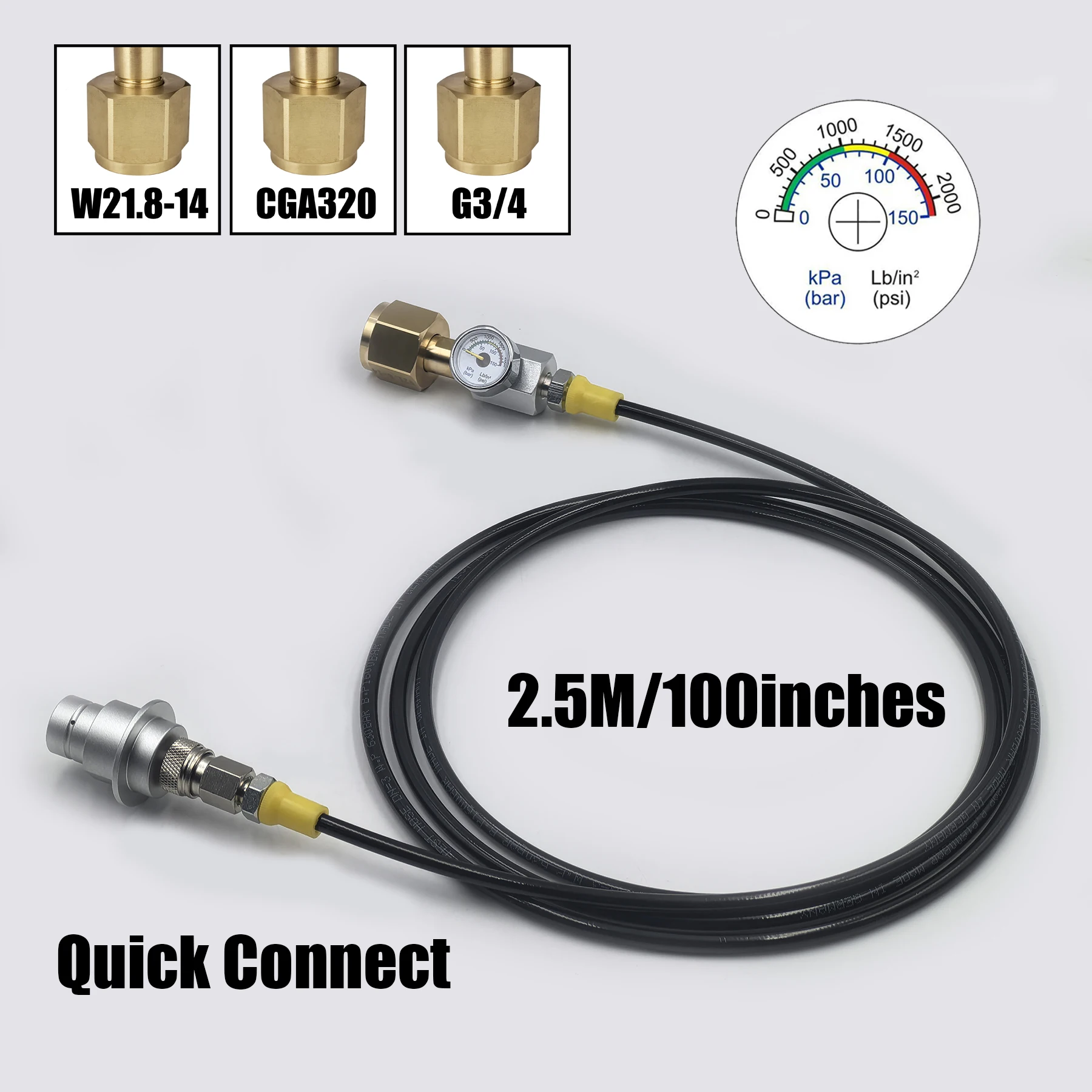 「クイックコネクト」co2充填アダプターキット。炭酸水メーカー「terra」「duo」「art」「gaia」用。外部co2タンク充填に対応。