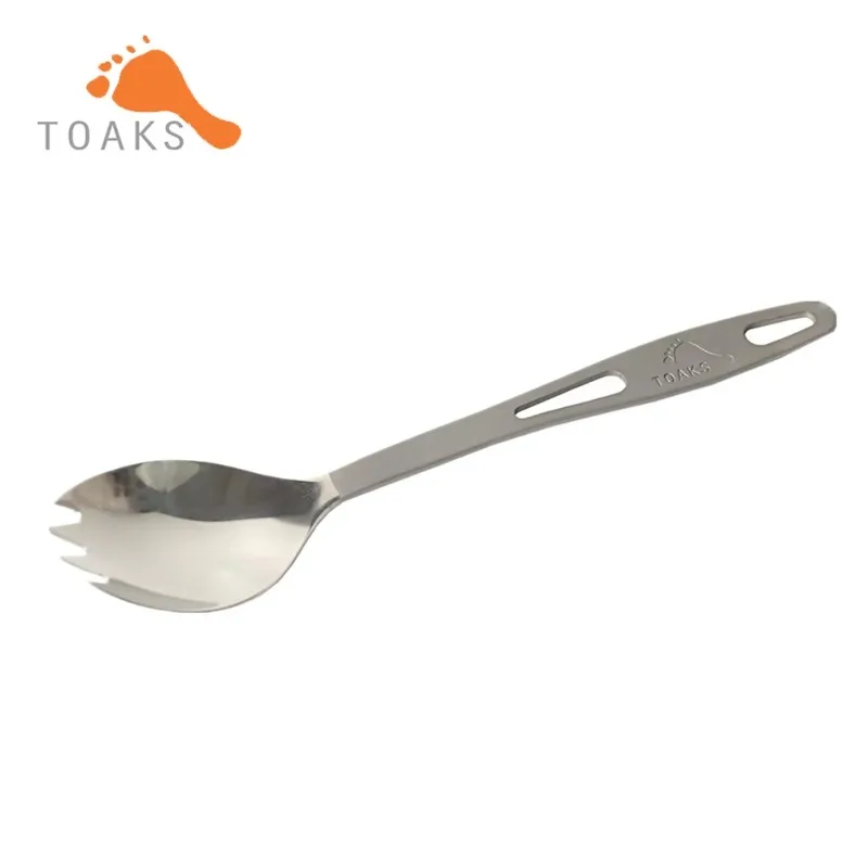 TOAKS SLV-01 Titanium Spork Semi-Polished Outdoor Picnic and Household Dual-Use Tableware Spoon 168mm 18g