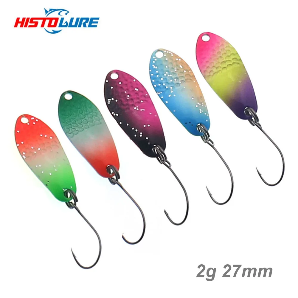 HISTOLURE  Trout Lure 2g 27mm Metal Brass Copper Colorful Fishing Mini Spoon Bait Freshwater Stream Tackle for Chub Perch Salmon