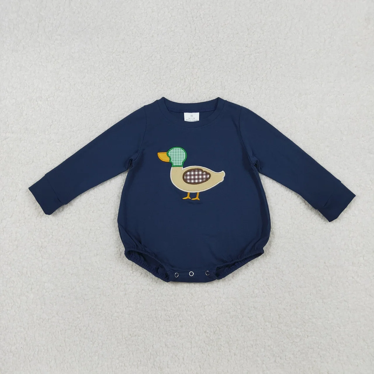 

9.10 Children Baby Boy Long Sleeve Infant Embroidery Duck Romper Kids Bubble Clothes Wholesale Toddler Newborn Coverall Bodysuit