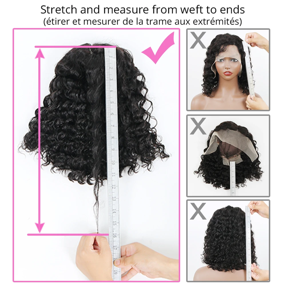 Kinky Curly Human Hair Bob Wig Water Lace Front original Human Hair Wigs ForWomen PrePlucked Brazilian 13x4 Lace Frontal Wig