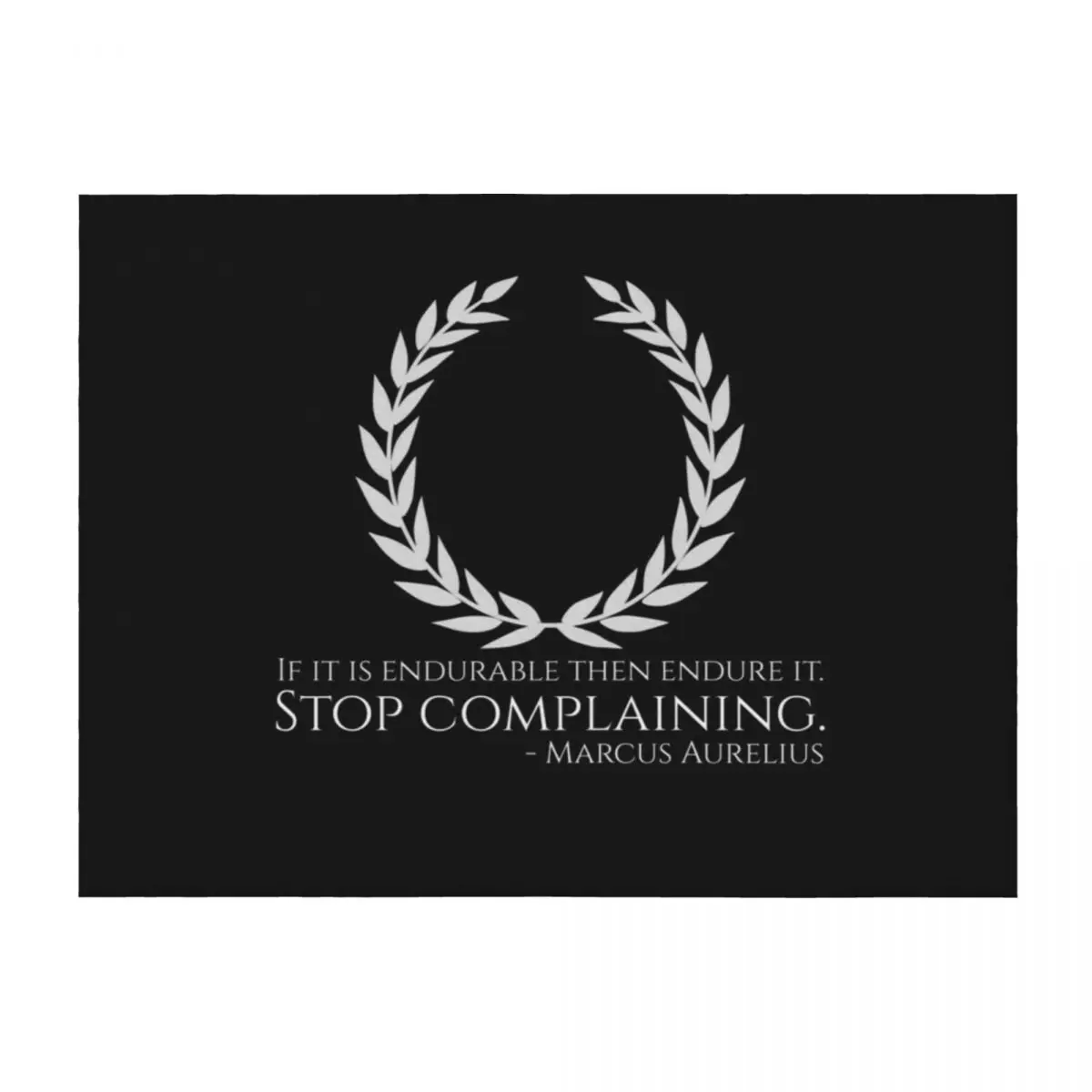 

If it is endurable then endure it. Stop complaining. - Marcus Aurelius - Stoic Philosophy Quote Throw Blanket Quilt Blankets