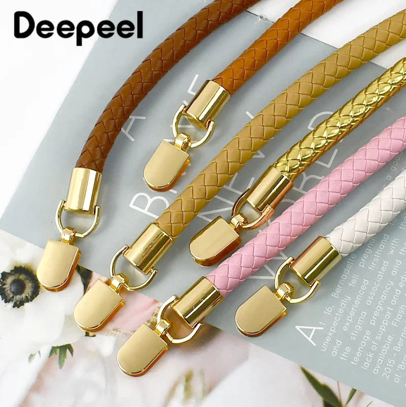 1Pc Deepeel 30/40/60cm PU Leather Braided Woven Handle Rope Women's Handbag Purse Blet Shoulder Straps DIY Bag Accessories