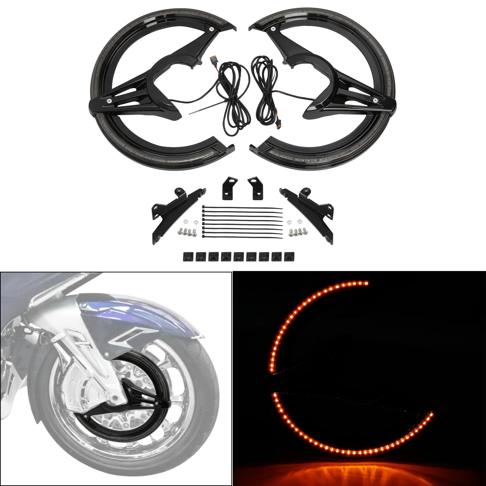 Bremsscheibenabdeckungen mit LED-Licht für Honda Gold Wing 1800 GL1800 2018–2025 2020 Motorrad