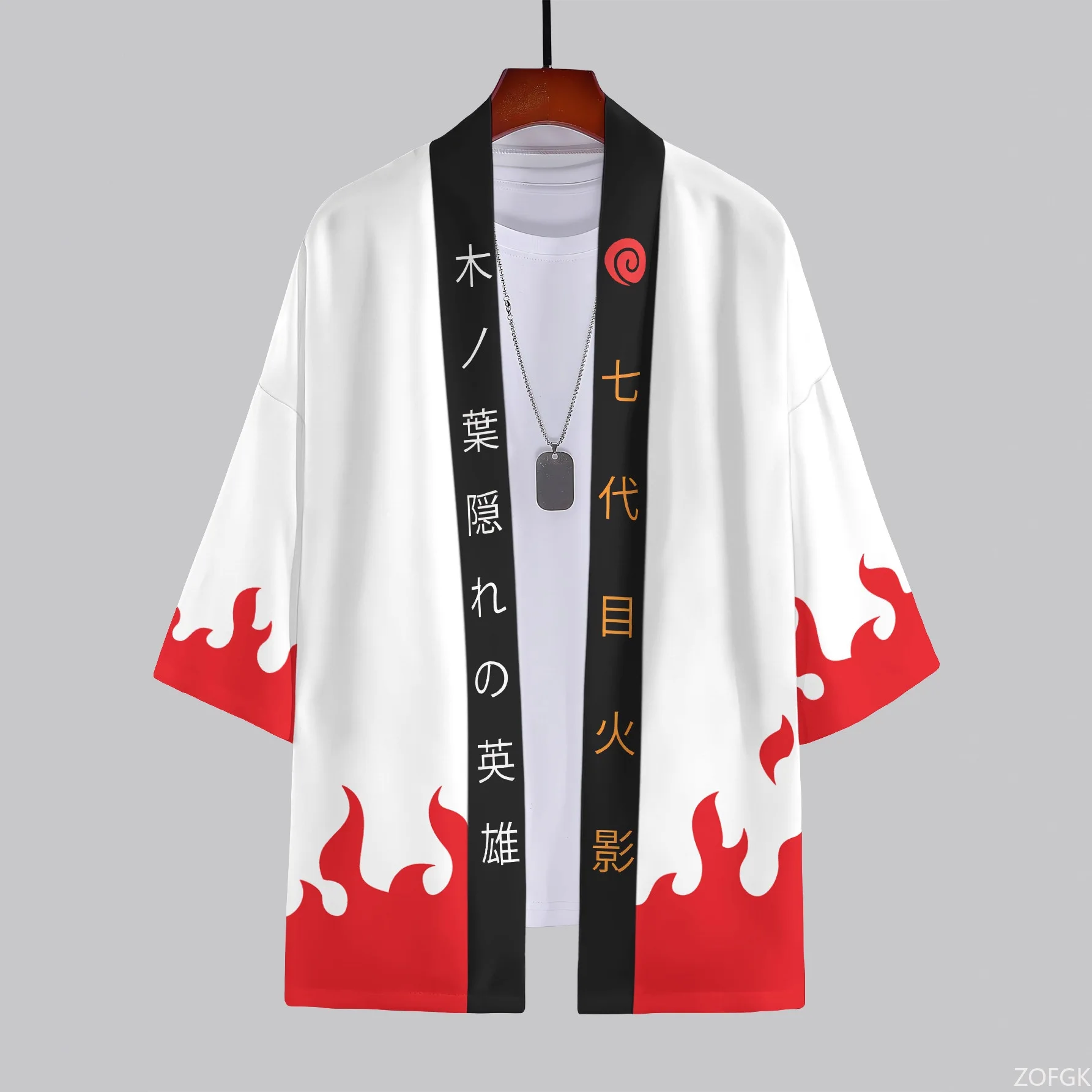 Anime Animation Ninja Neue Strickjacke mit 3D-Druckmuster, lässiger Kimono, halbe Ärmel, Oberteil im Sommer 2025,