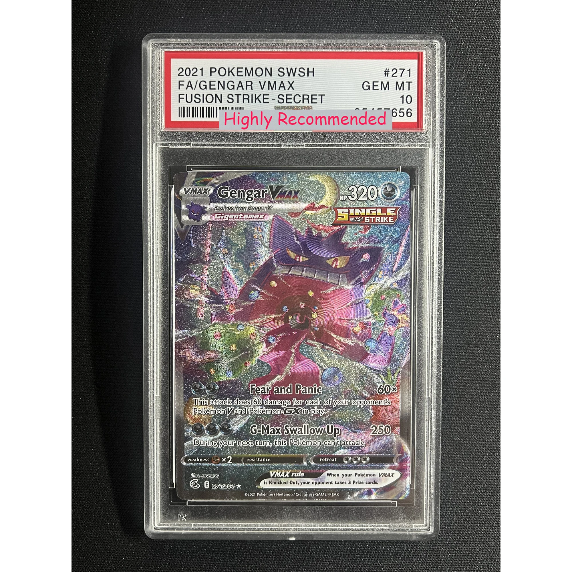 Diy Self Made PTCG Gengar English Version Collection Card Copy Version 10Points Rating Card Anime Game Cards Gift Toy