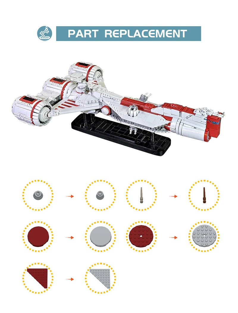 Buildmoc Space Wars Consular-class Cruiser Frigate MOC Set Building Blocks Kits Toys for Children Kids Gifts Toy 3606PCS Bricks