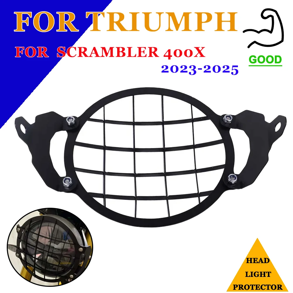 

For Triumph Speed 400 Scrambler 400X 2023 - 2025 Head Light Protector Grill Cover Vintage Motorcycle Accessories Parts