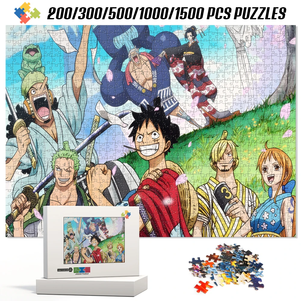 One Piece Cartoon Montessori Interest Intellectual Toy Jigsaw Puzzle for Children Multiple Large Size Puzzles for Adults Gifts