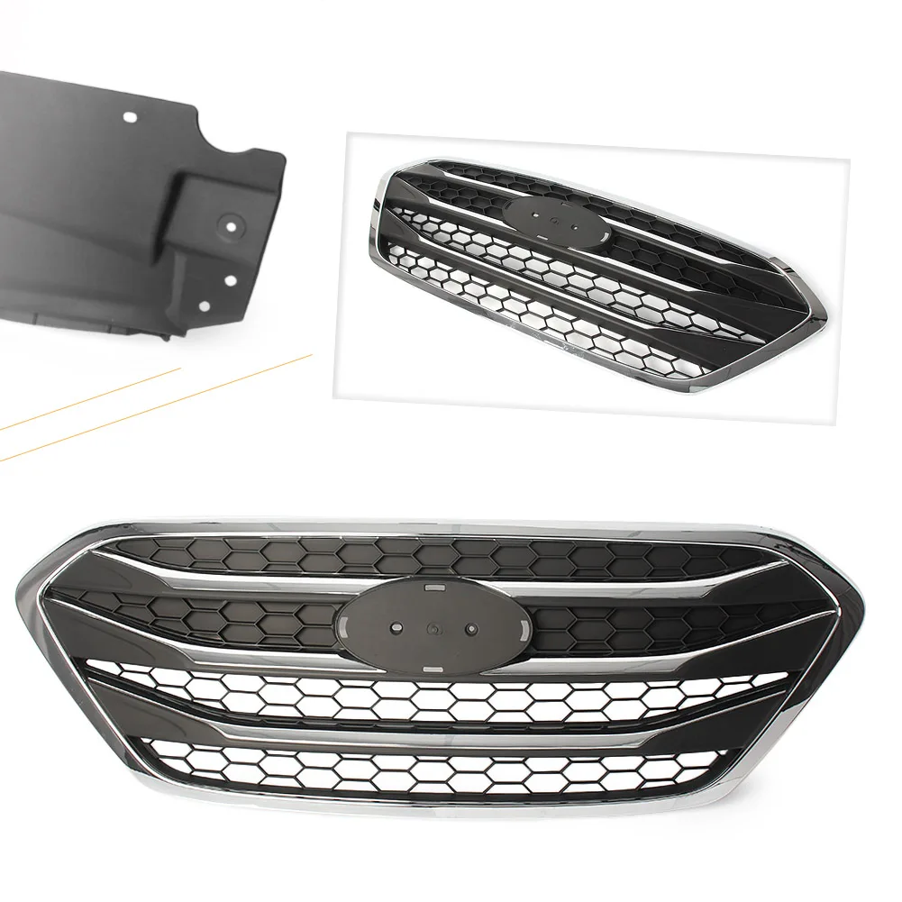 For Hyundai ix35 Tucson 2013 2014 2015 2016 ABS Front Grille Upper Radiator Hood Grill w/ Emblem Car Parts