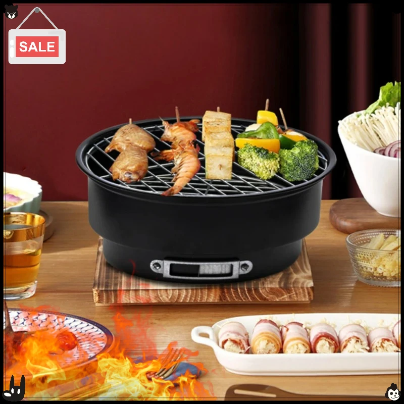 Parrilla de carbón para el hogar/exterior con control de calor ajustable Parrilla de camping Parrilla ahumadora plegable de mesa