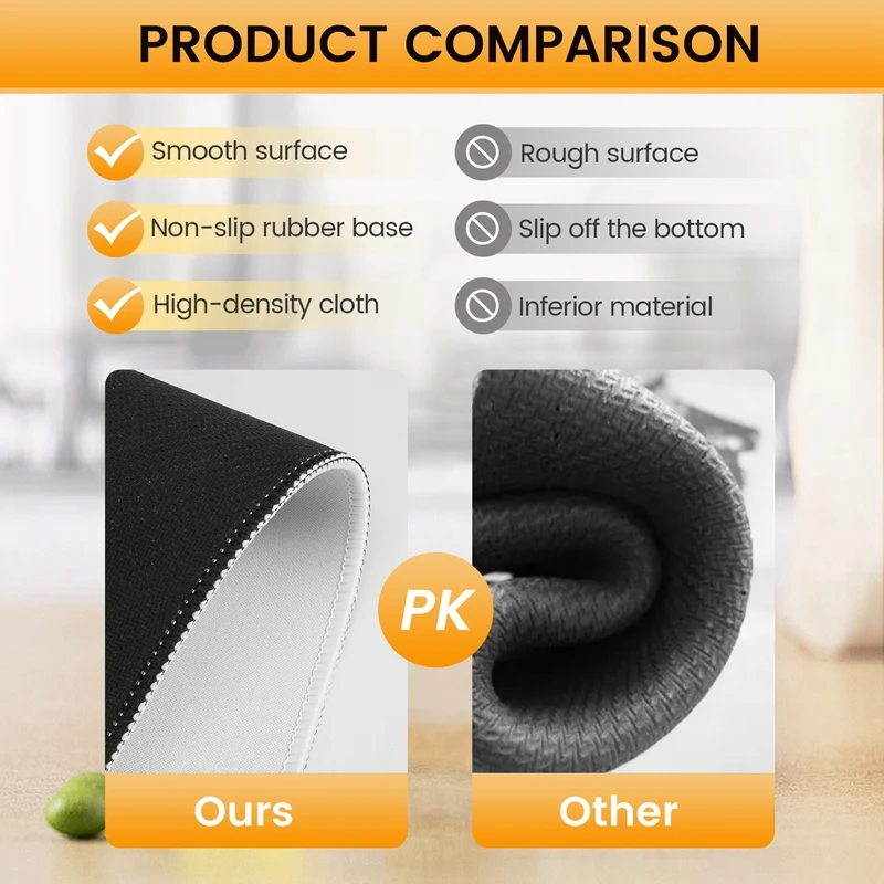 Mouse Pad, Extended Non-Slip Rubber Base Of Gaming Mouse Pad, Suitable for Work, Study and Entertainment-White Seam