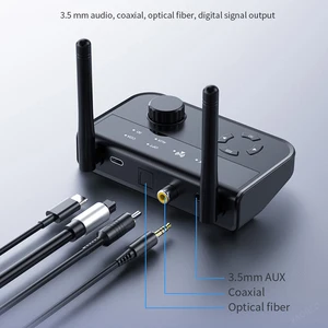 3D Stereo Bluetooth 5.3 Penerima Audio Optik / Koaksial / 3.5 Mm AUX Output Sinyal Digital Analog Adaptor Kabel untuk Speaker Mobil 8 penguat kekebalan penjualan terbaik - №