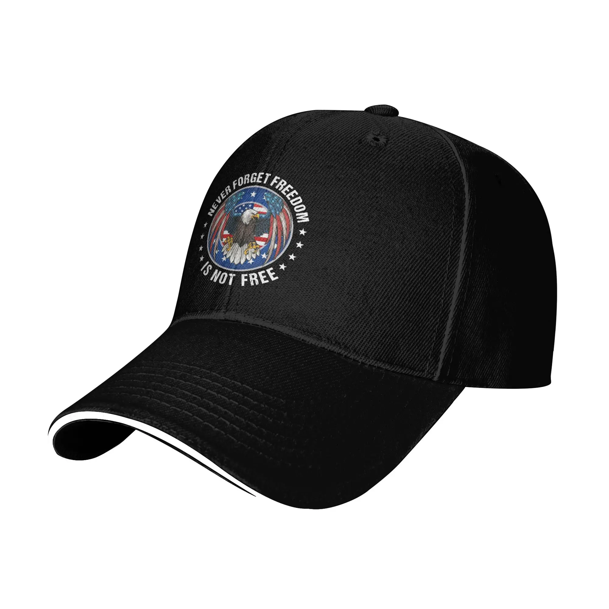 May We Never Forget Freedom Isn't Free Outfit Unisex Baseball Cap  Trucker Hat Retro Daily Headwear Adjustable Fit Snapback Hat