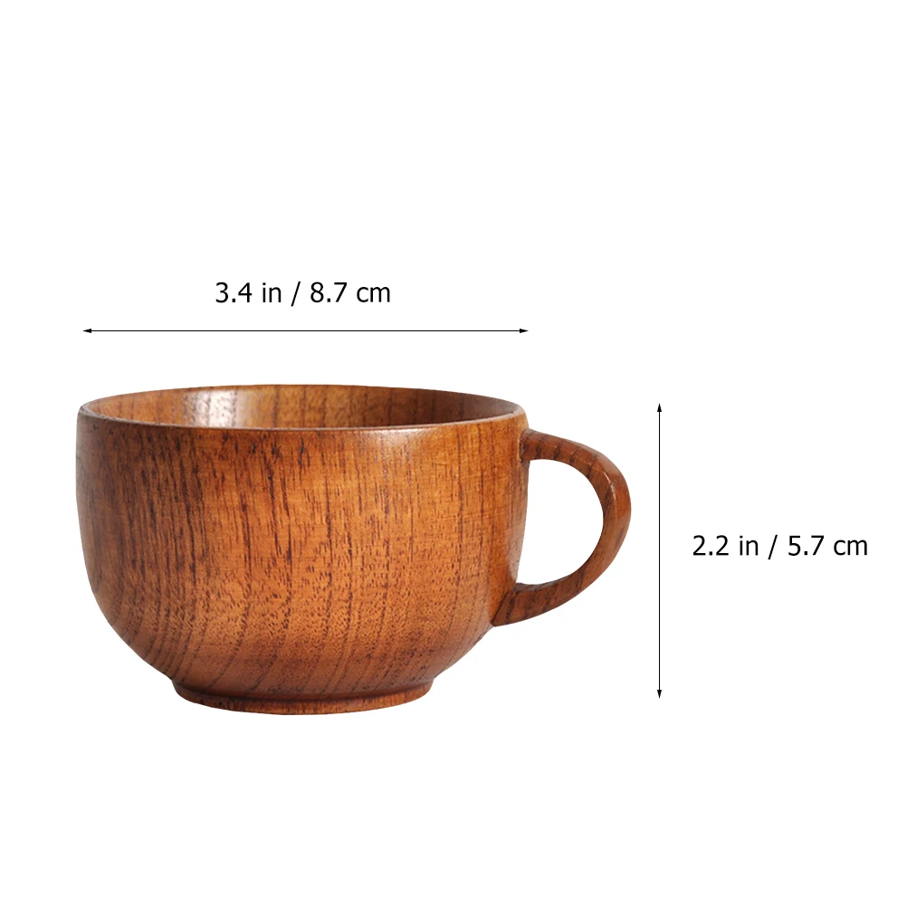 

Wooden Handle Coffee Cup Milk Tea Mug Simple Design Office Home Use Gift Wood Cups Hot Drinks Kitchen Barware 120