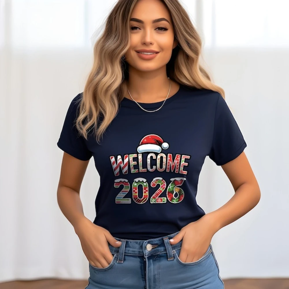 ترحيب 2026 قميص سنة جديدة سعيدة الجرافيك المحملة احتفال احتفالي تي شيرت منتصف الليل العد التنازلي حفلة الزي الرجال النساء ملابس علوية من القطن